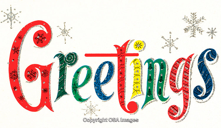 Colorful Typography Design Greeting for Festive Seasonal Themes with Snowflakes