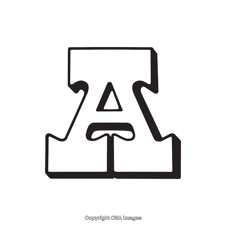 Bold Black Letter A in Decorative Typography Style