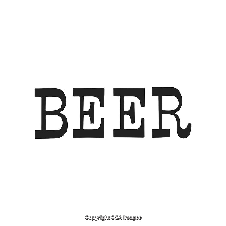 Simple Black Text Reading Beer Against a Clean White Background