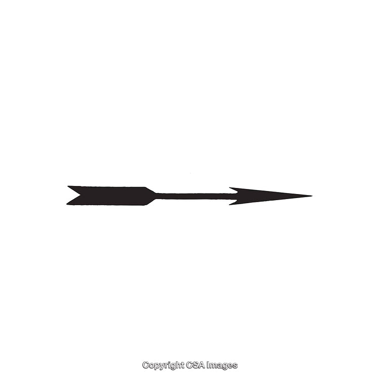 Black Silhouette of an Arrow on a Solid White Background