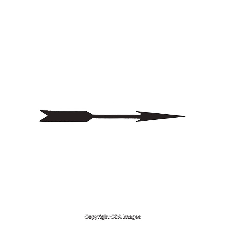 Black Silhouette of an Arrow on a Solid White Background