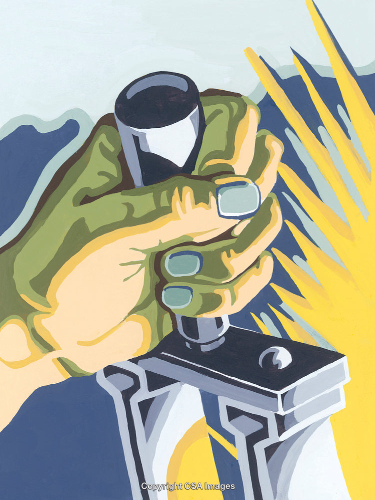 Colorful Illustrated Hand Gripping Tool with Explosive Background