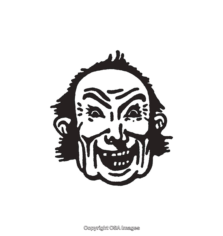 Abstract Black and White Line Art Depicting Expressive Human Face