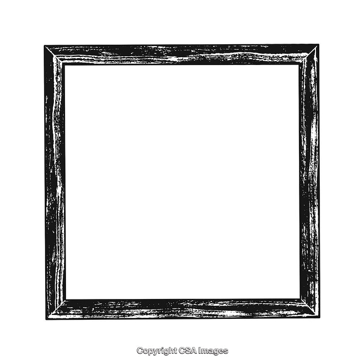 Simple Black and White Rectangular Rustic Border Illustration