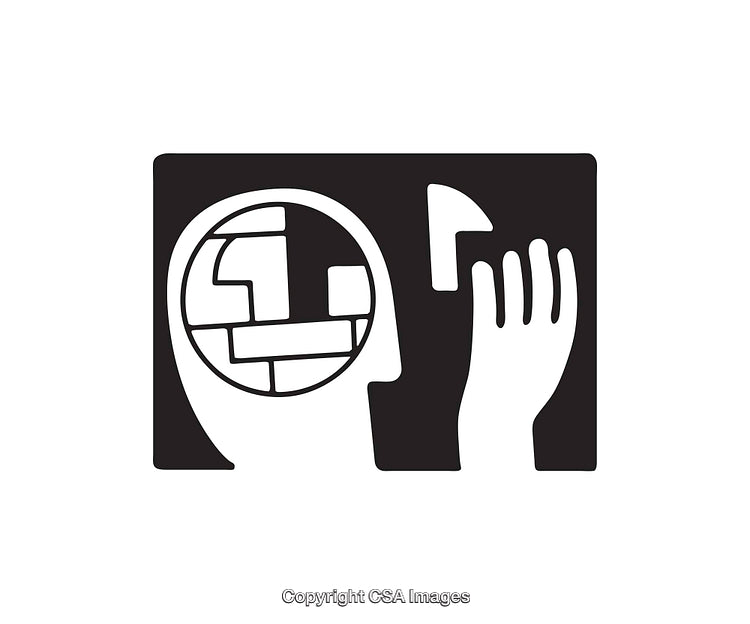 Abstract Black And White Minimalist Icon Illustrating Creative Concept