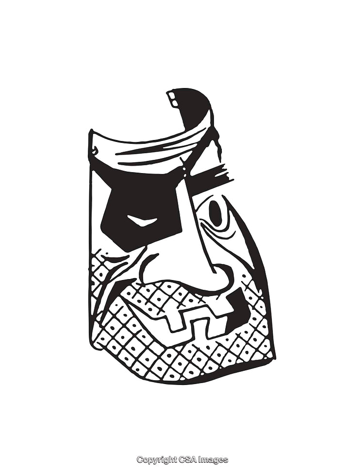 Abstract Black and White Line Art Portrait Illustration