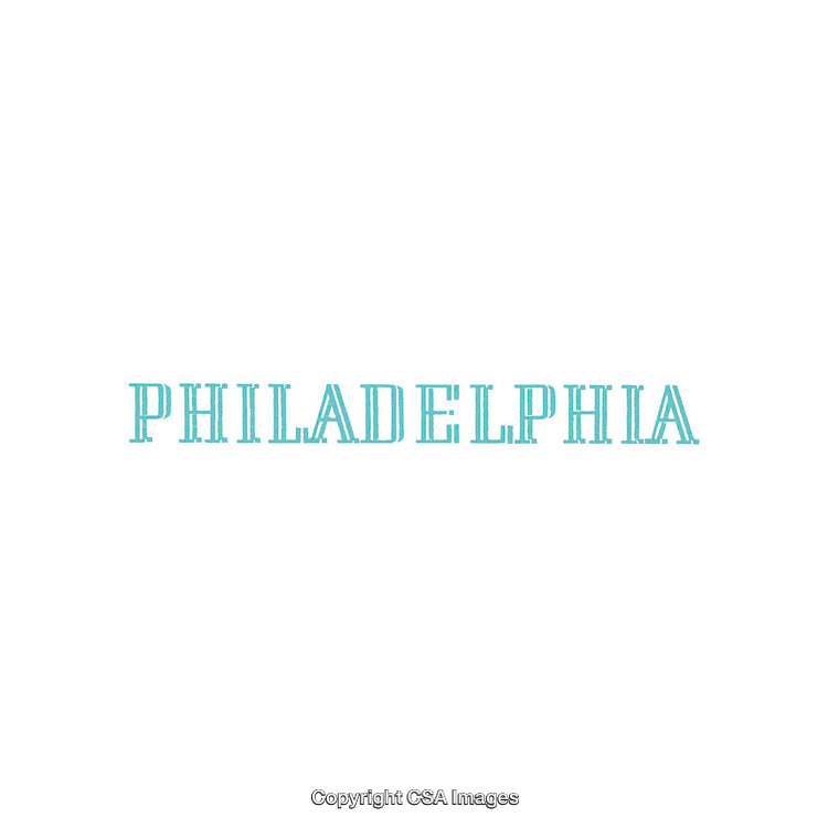 Minimalistic Text Design Featuring the Word Philadelphia in Blue