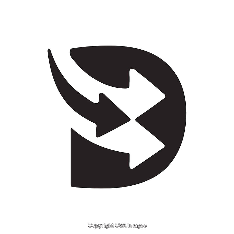 Abstract Black and White Design with Arrow Graphics and Dynamic Shape