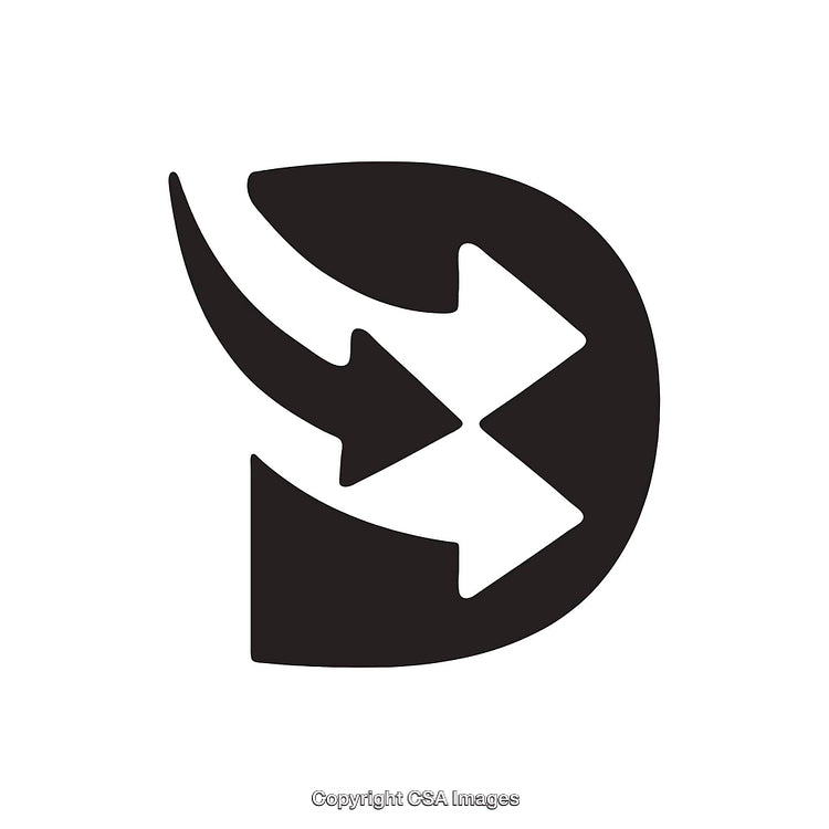 Abstract Black and White Design with Arrow Graphics and Dynamic Shape