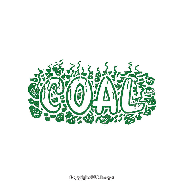 Green Coal Word Art With Decorative Accents and Smokey Style