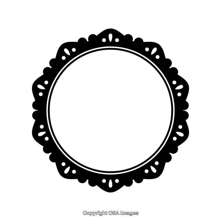Intricate Black And White Circular Border Design For Decorations
