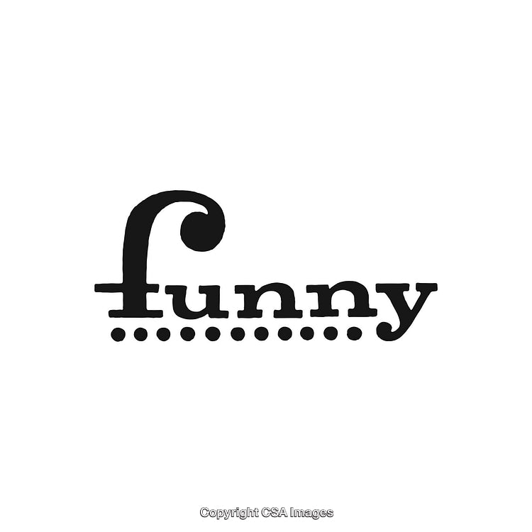 Stylized Black And White 'Funny' Text Design With Artistic Texture