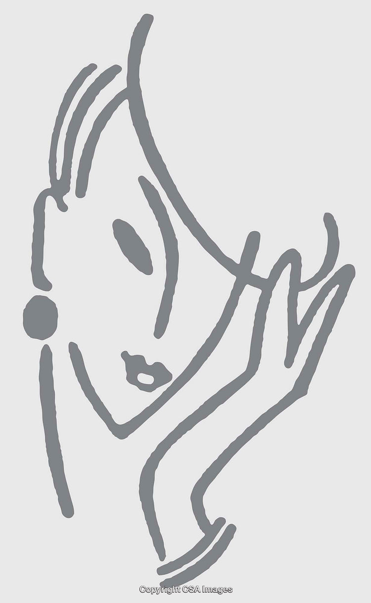 Minimalist Line Art Illustration of a Stylized Female Portrait