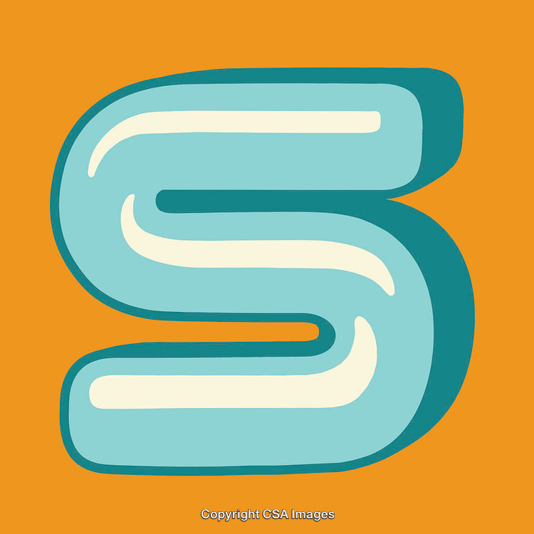 Boldly Designed Letter S in Retro Style with Vibrant Colors