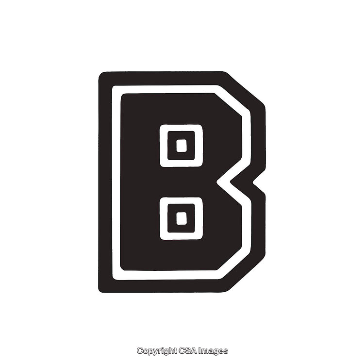 Bold Graphic Design Featuring a Stylized Letter B Isolated on White Background