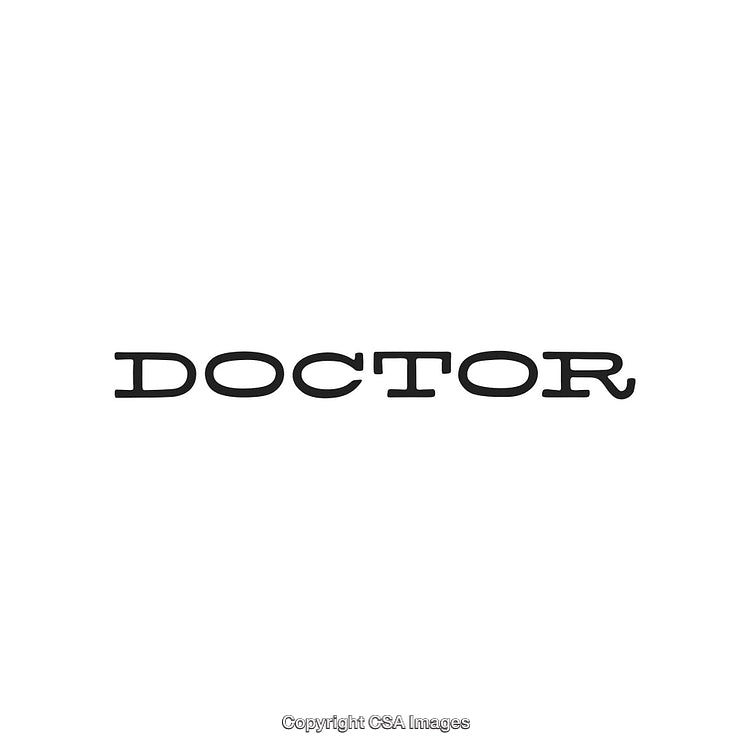 Doctor Word Typography in Bold Typeface on White Background