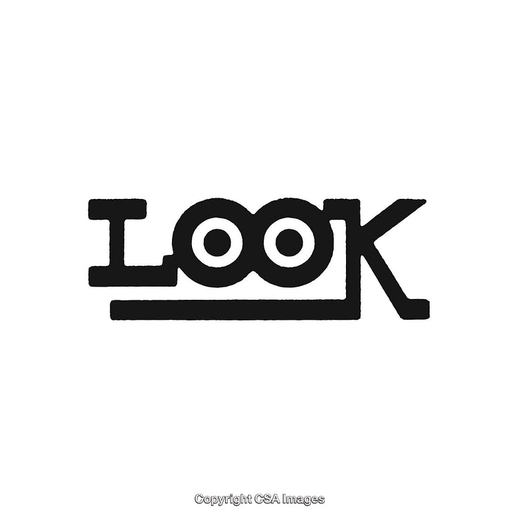 Creative Optical Logo Featuring the Word 'Look' With Bold Black Typography