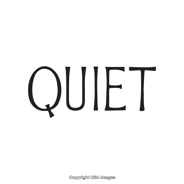Simple Text Design Featuring the Word 'Quiet' on a White Background