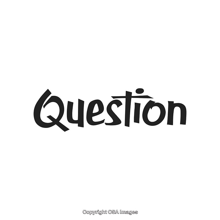 Creative Typography Featuring the Word 'Question' in Stylized Black Text on White