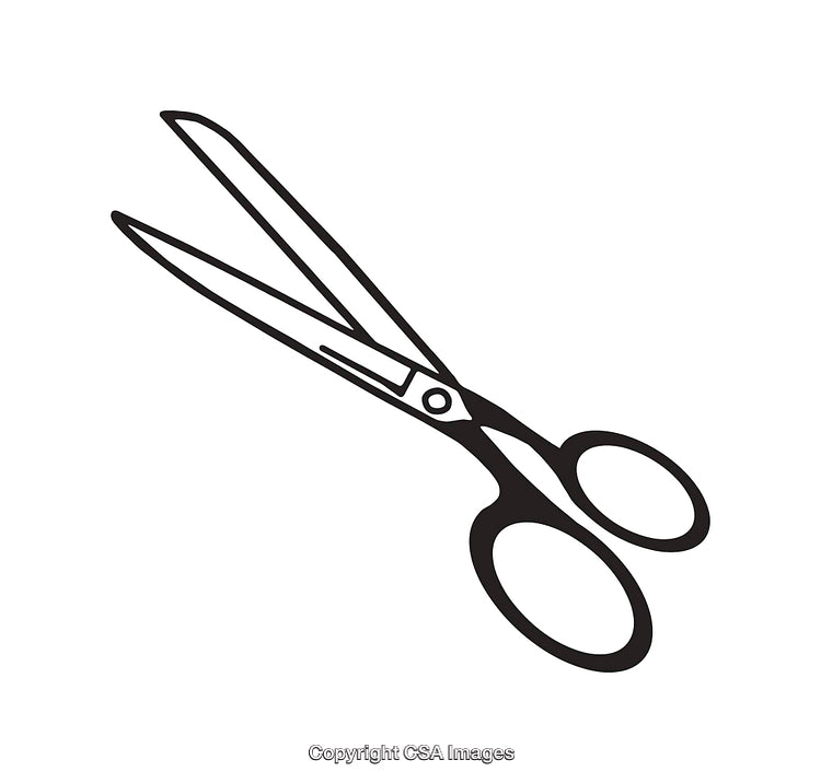 Black and White Illustration of Scissors Isolated on a White Background