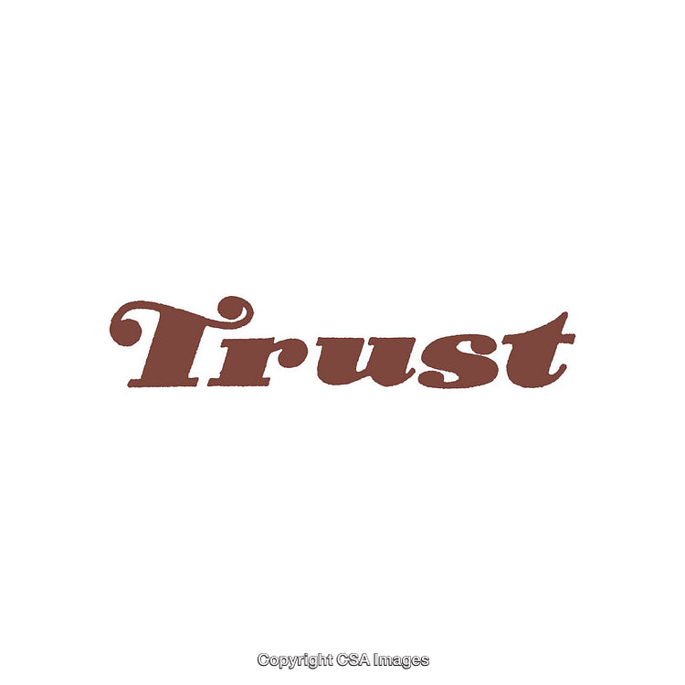 Elegant Typography Render of the Word 'Trust' in Brown