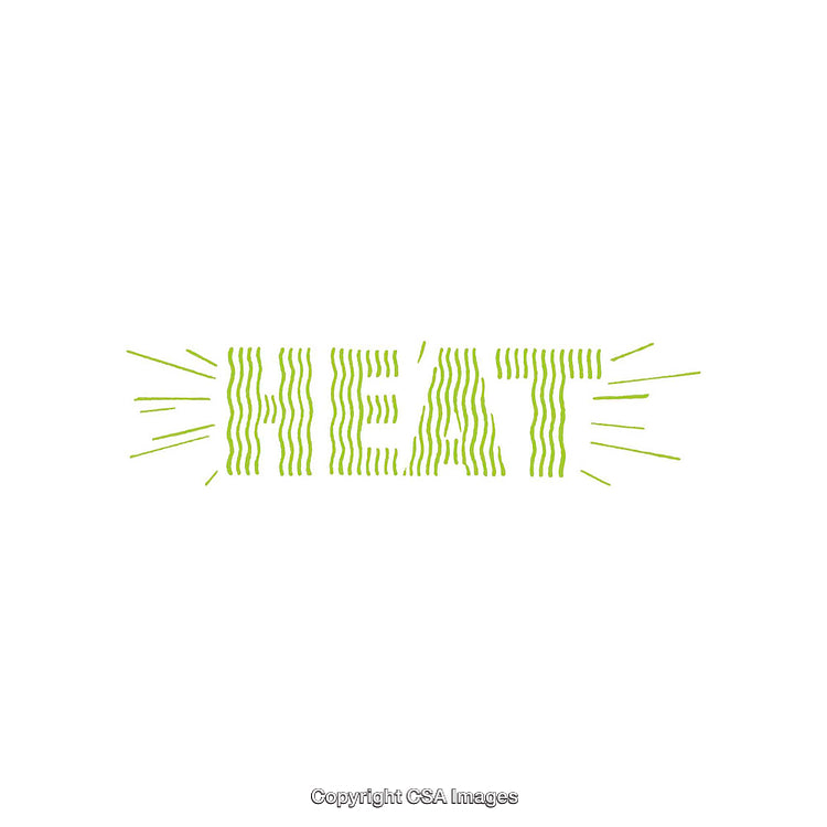Green Heat Typography with Wavy Effect on White Background
