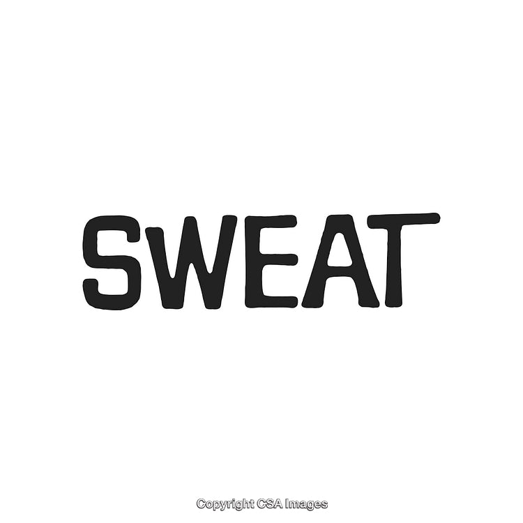Energetic Typography Depicting the Word Sweat in Bold Black Text