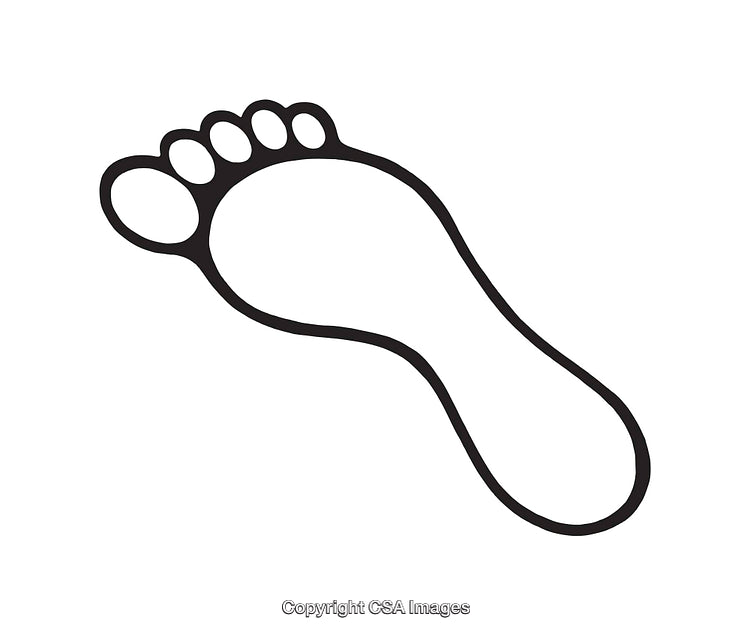 Black and White Outline of a Human Footprint Symbol