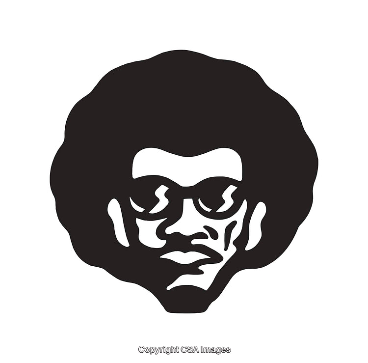 Stylized Black and White Illustration of a Person Wearing Glasses