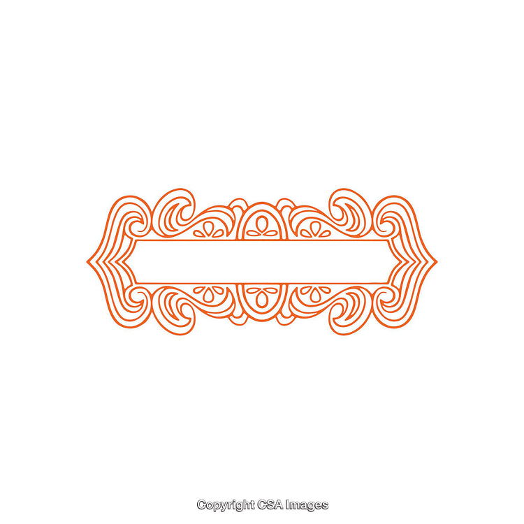 Ornate Orange Design Isolated on a White Background