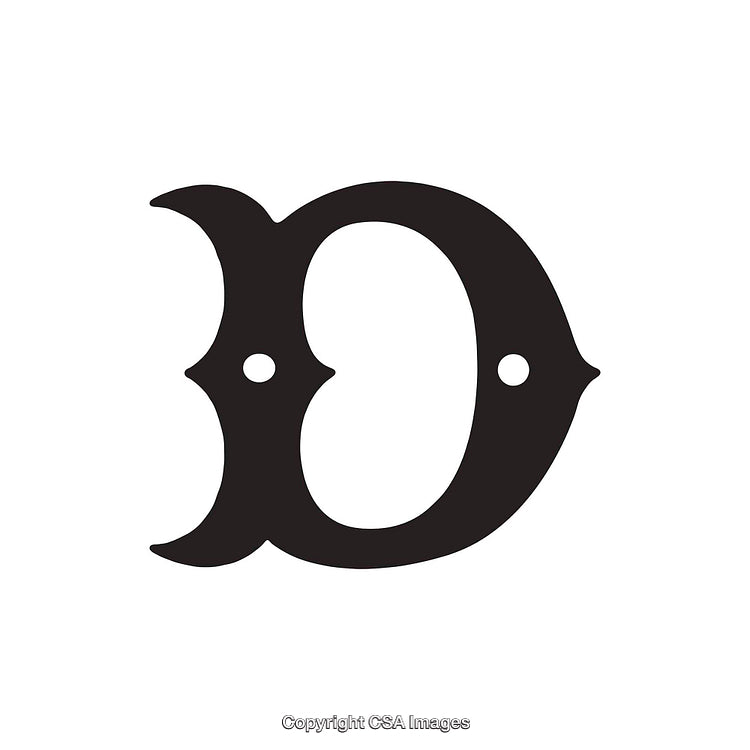 Creative Abstract Letter D with Symmetrical Design Elements