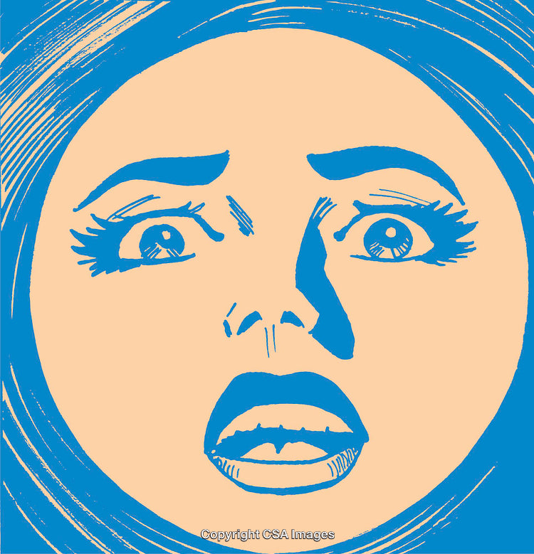 Abstract Illustration of a Shocked Expression in Pop Art Style