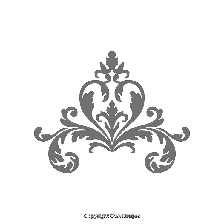 Elegant Gray Ornamental Design With Symmetrical Floral Motif
