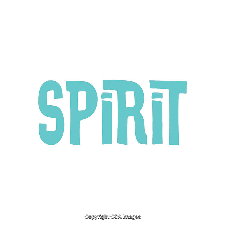 Minimalist Typography Design Featuring the Word 'Spirit' in Blue Text