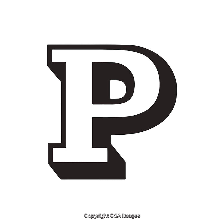 Bold Black and White Letter P in Classic Style Design