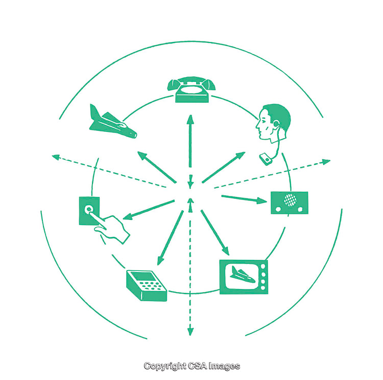 Abstract Diagram Illustrating Connections and Communication Technology