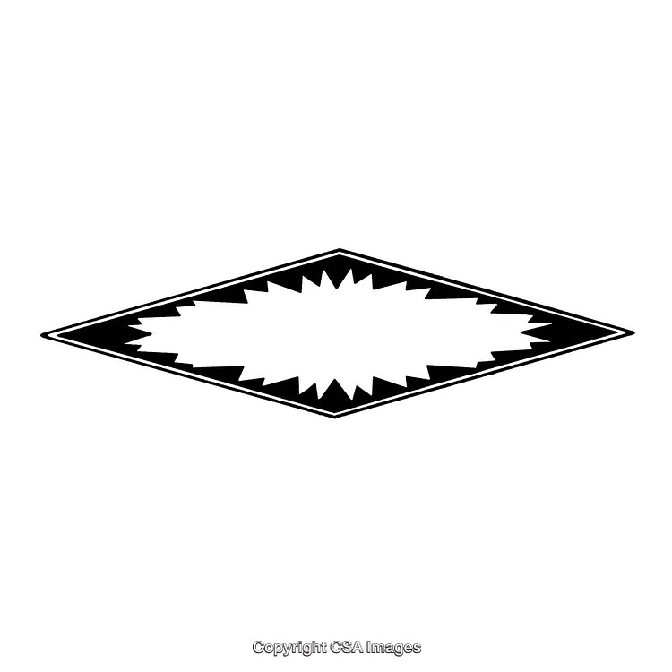 Abstract Black and White Geometric Design with Sharp Points and Diamond Shape