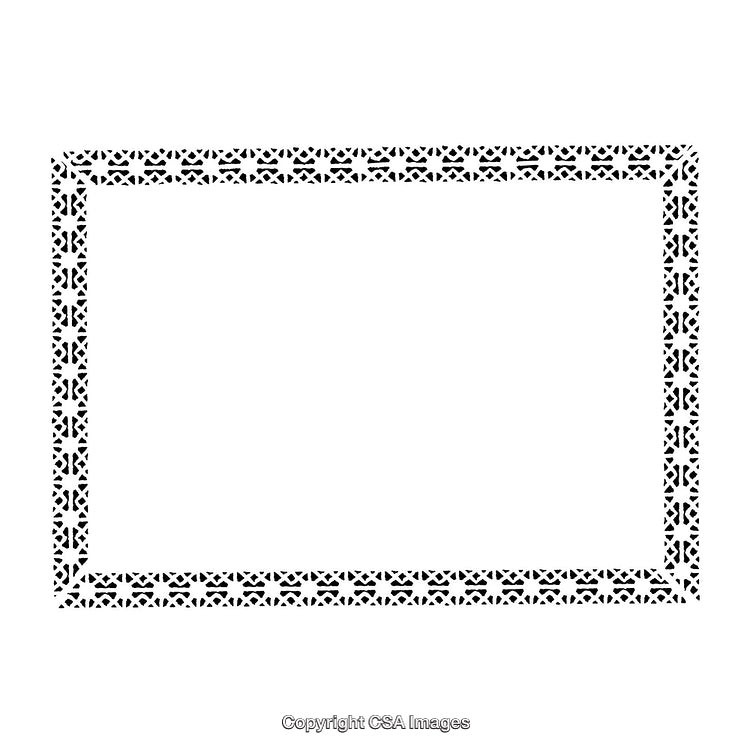 Elegant Black and White Ornamental Border with Intricate Pattern Design