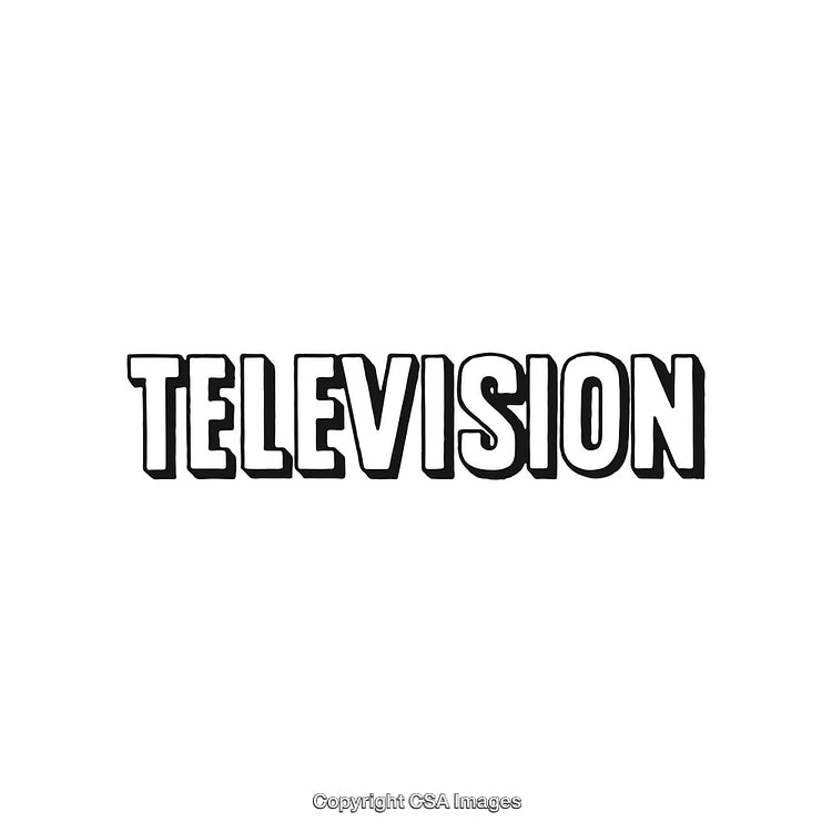 Bold Black and White Television Typeface Illustration