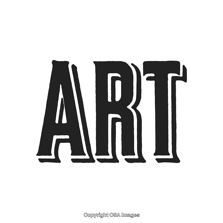 Retro Typography Design Featuring Bold Black Word 'ART'