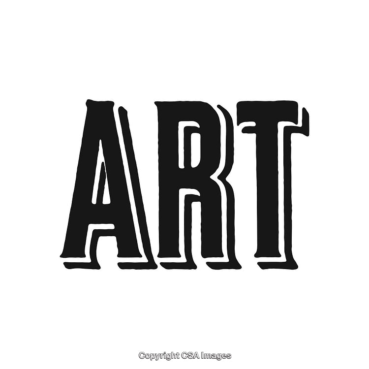 Retro Typography Design Featuring Bold Black Word 'ART'