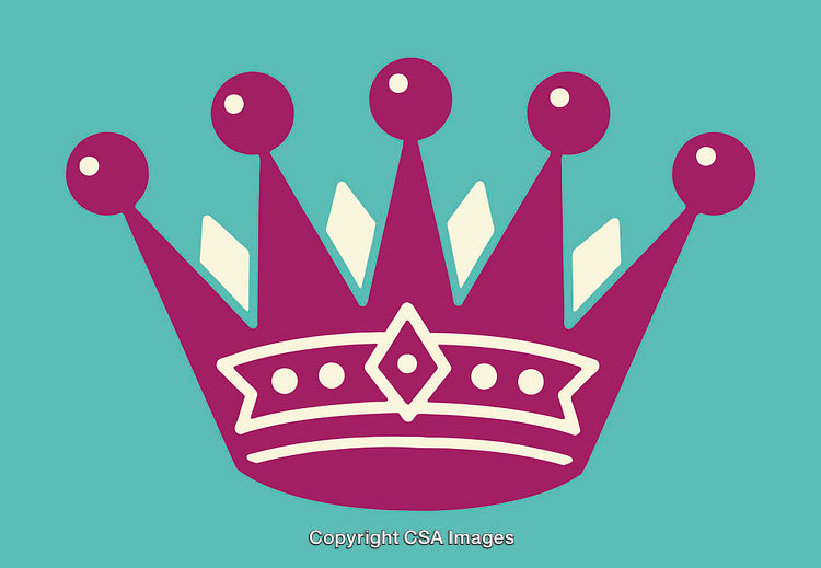 Stylized Illustration of a Purple Crown on a Turquoise Background