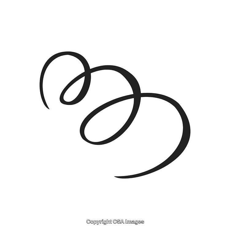 Black And White Minimalist Decorative Swirl Design Element