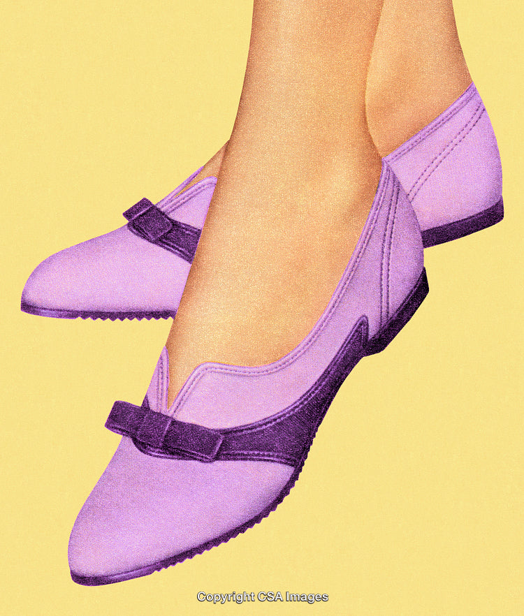 Stylized Close-Up of Purple Flats on Yellow Background