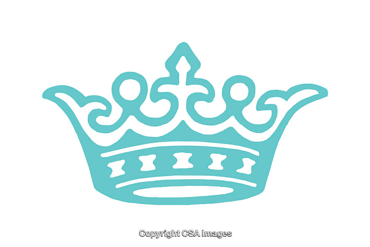 Elegant Blue Crown Icon with Ornate Design Elements