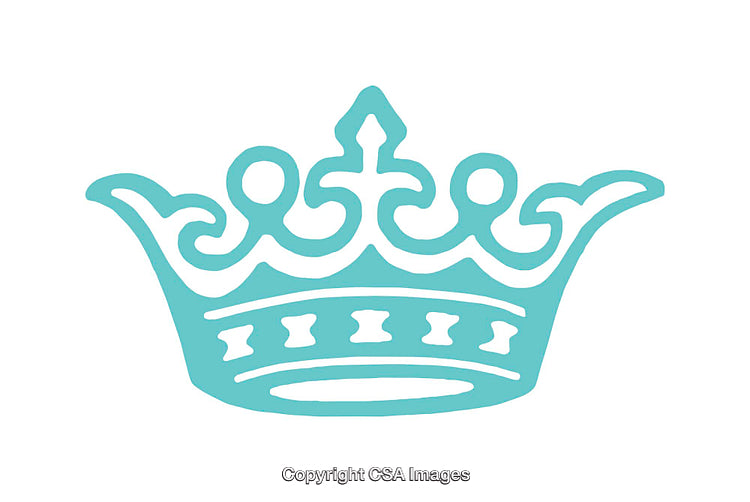 Elegant Blue Crown Icon with Ornate Design Elements