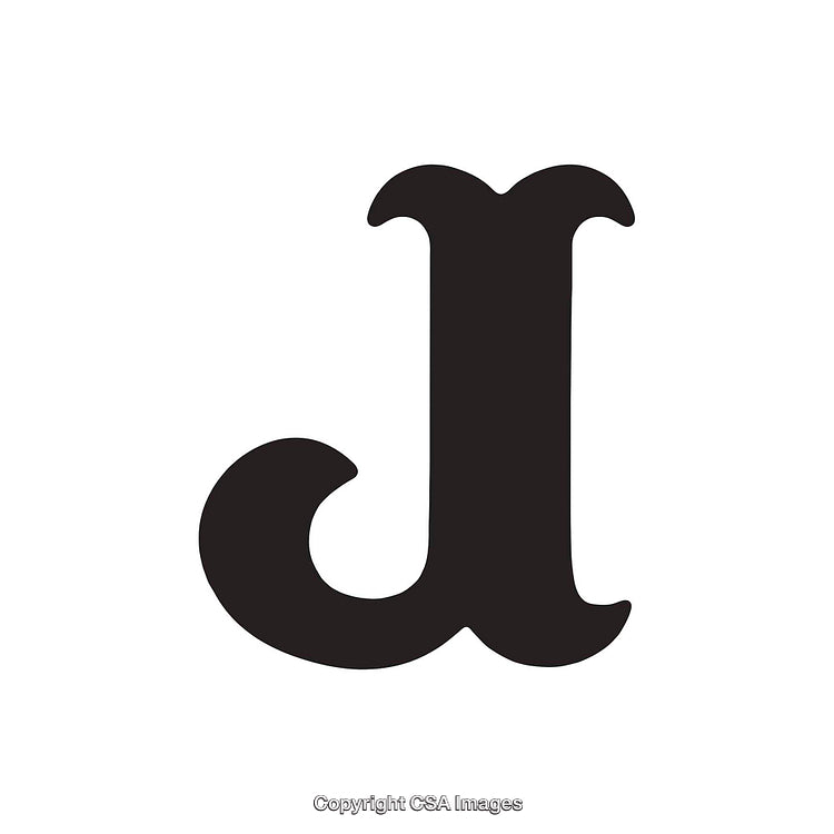 Stylish Black J Typography on White Background with Elegant Design