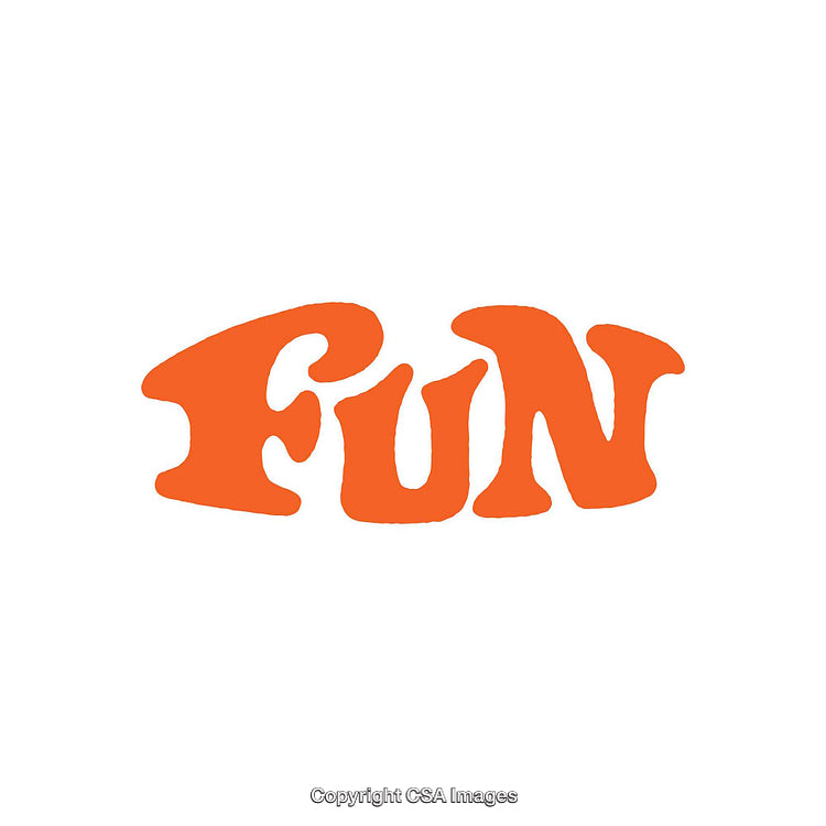 Creative Bold Orange Word Design Featuring the Word 'Fun' in Unique Font