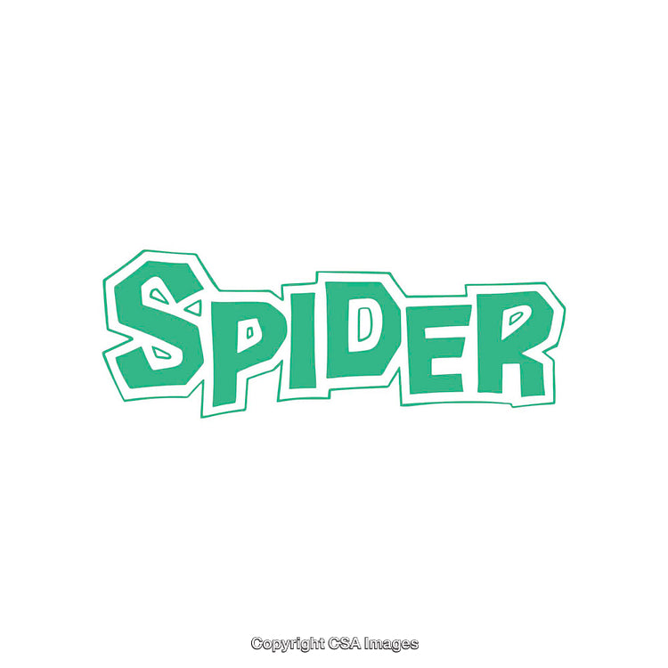 Green Text Design Featuring Stylized Typography Spelling 'Spider'