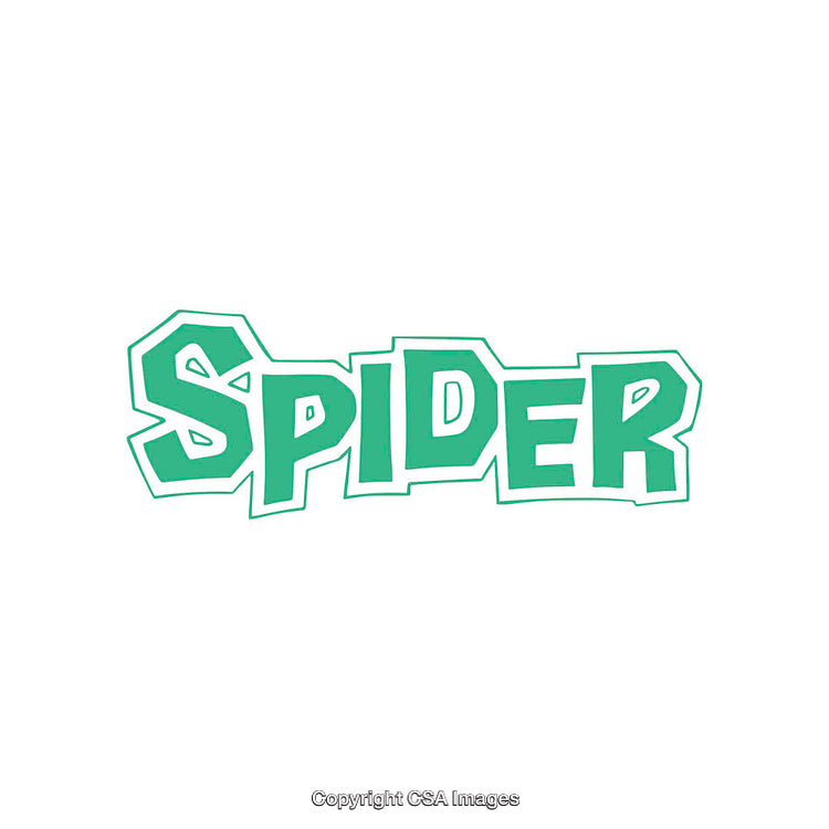 Green Text Design Featuring Stylized Typography Spelling 'Spider'